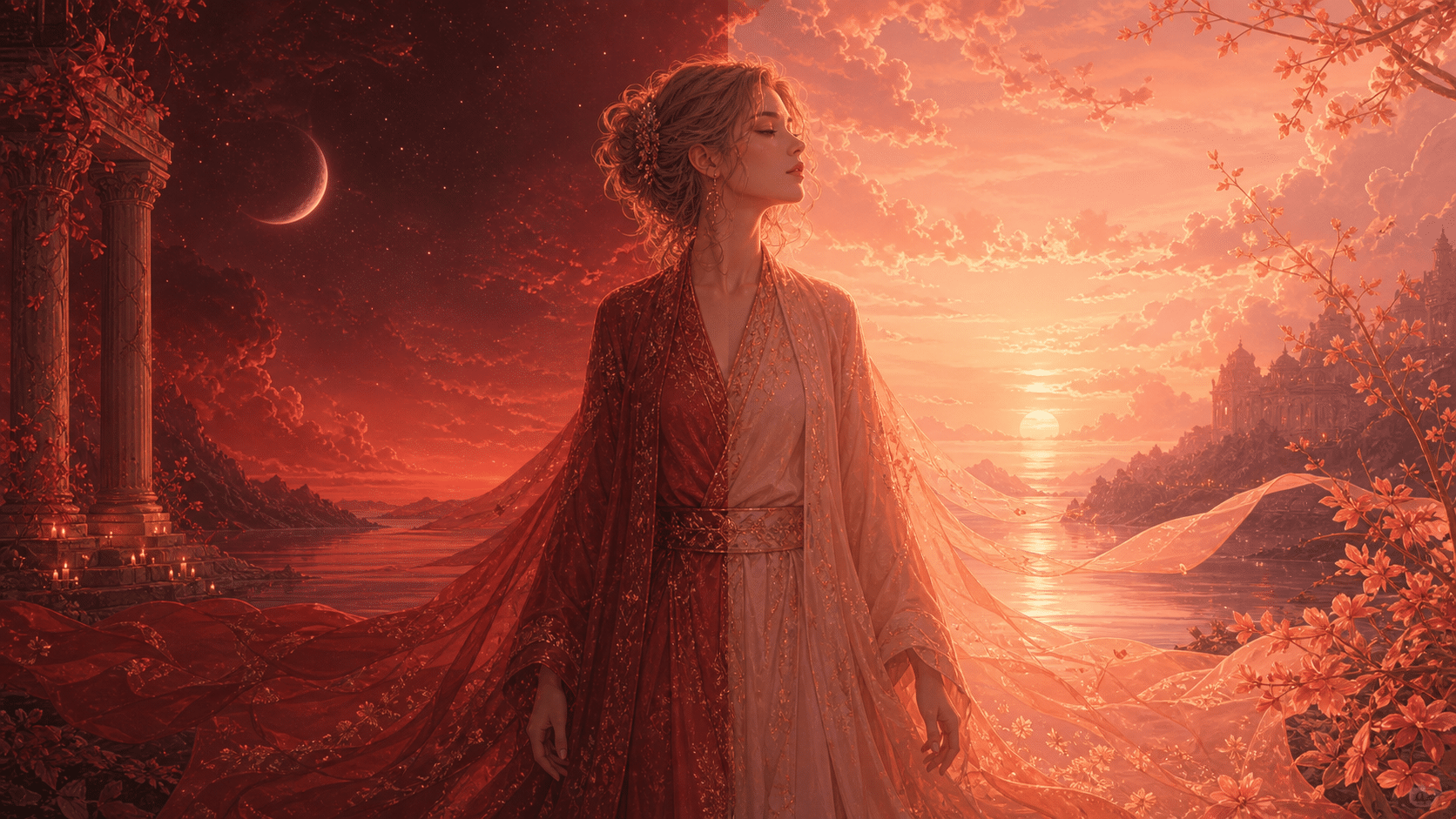 femme rouge corail nuit finale transmission, signification de l'heure 23:33