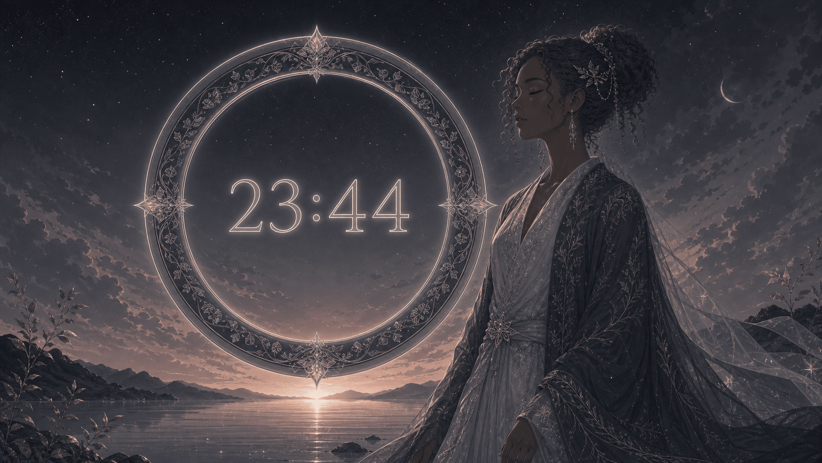 anneau ardoise rouge pale gardien final nuit, signification de l'heure 23:44