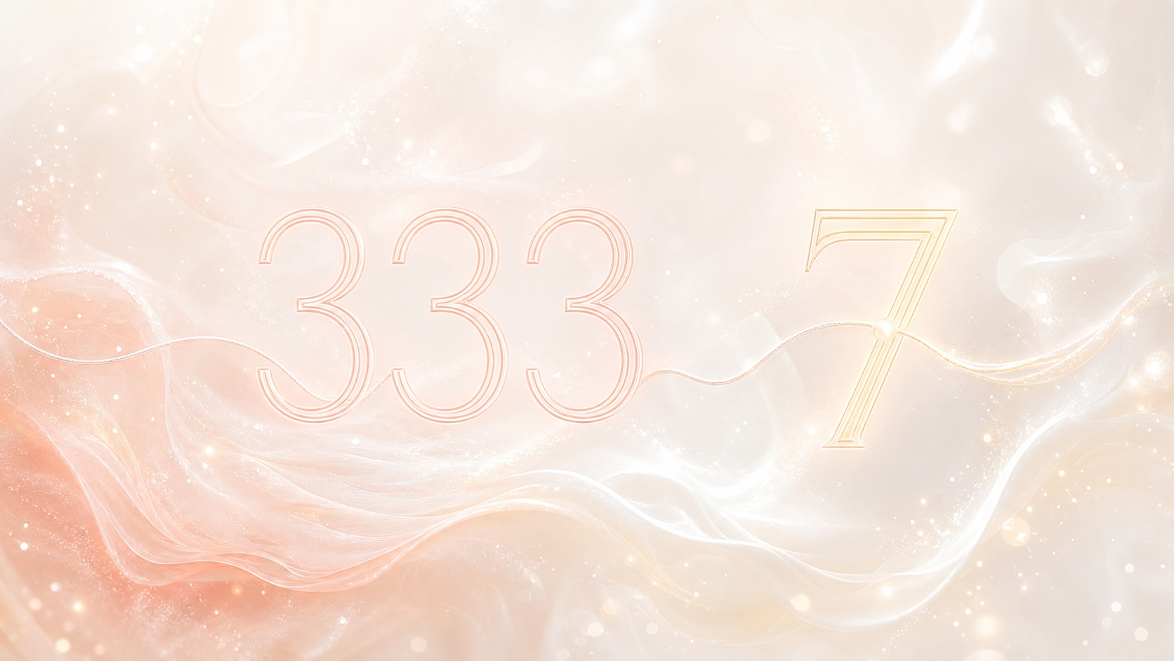 la séquence 333 et le nombre 7 en corail pâle et blanc nacré, associations de l'heure 01:33