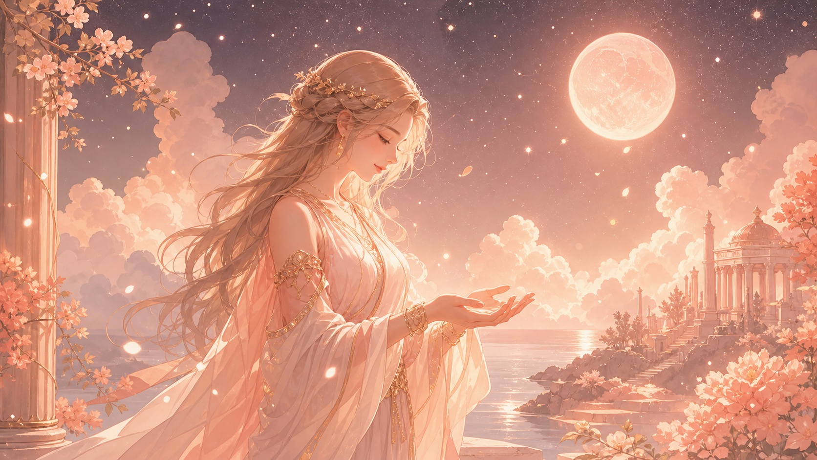femme européenne dans une posture de gratitude au cœur de la nuit, vibration de l'heure 02:33