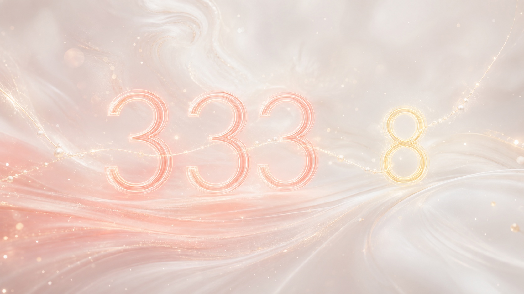la séquence 333 et le nombre 8 en corail pâle et blanc nacré, associations de l'heure 02:33