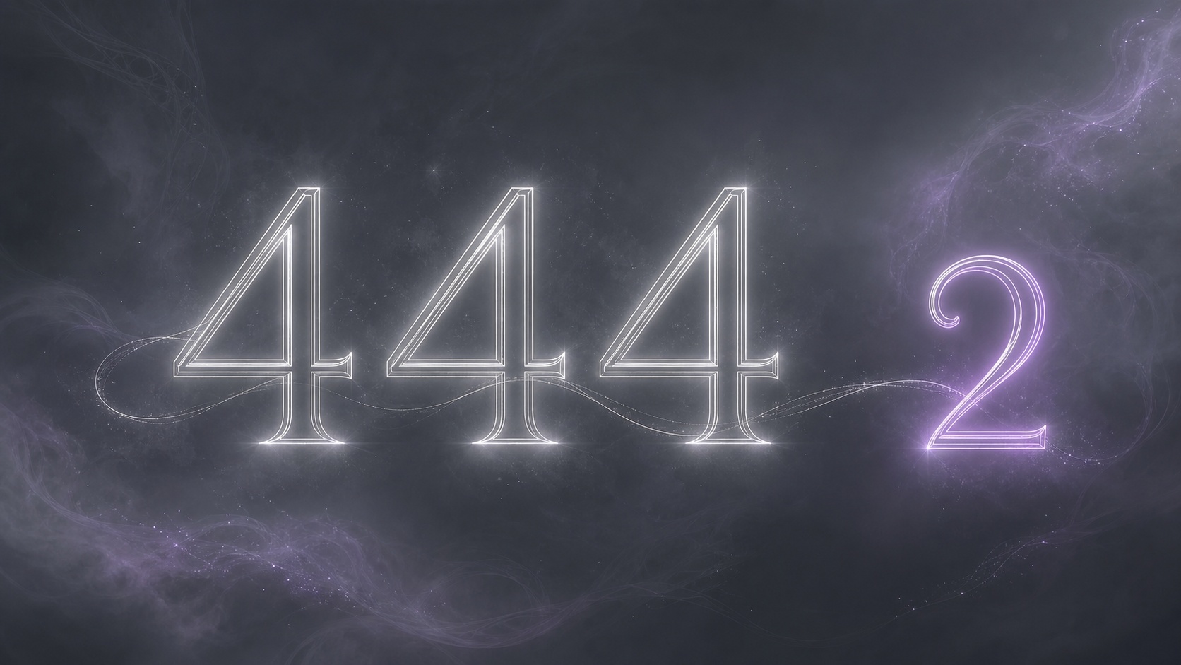 la séquence 444 et le nombre 2 en gris ardoise et lilas nocturne, associations de l'heure 03:44