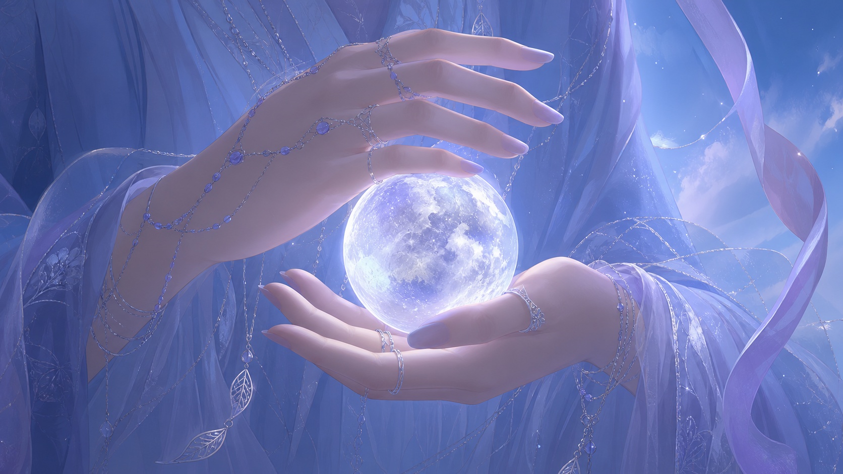 mains moyen-orientales tenant une pierre de lune dans la lumière de la matinée, message de l'heure 09:11