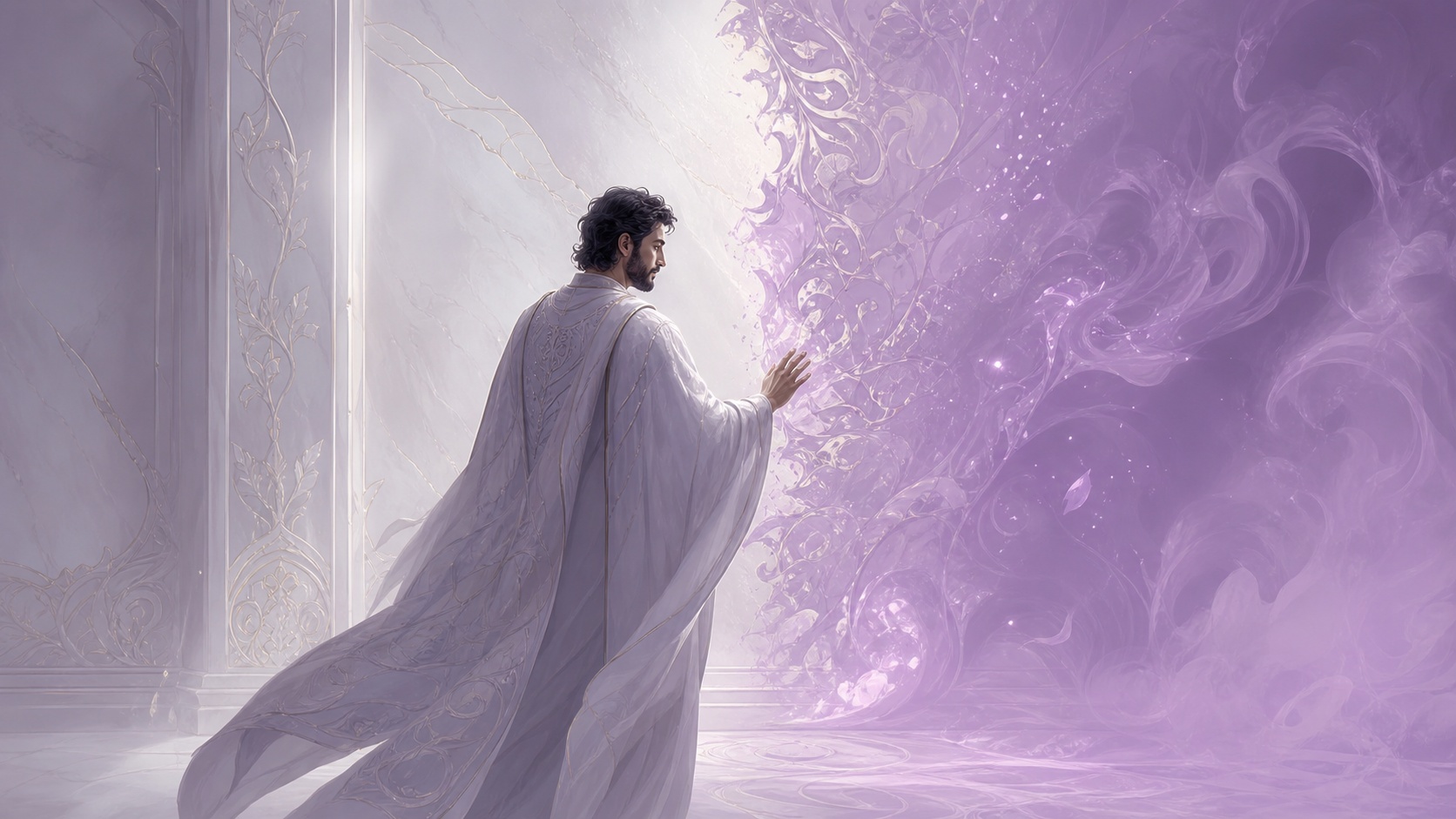 homme moyen-oriental debout entre ce qu'il garde et ce qu'il transforme, enseignement de l'heure 13:22