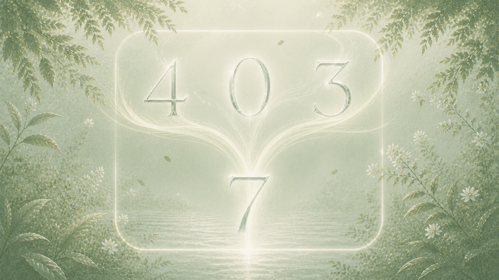 chiffres 4 0 3 et nombre 7 en vert mousse et argent, associations de l'heure 04:03