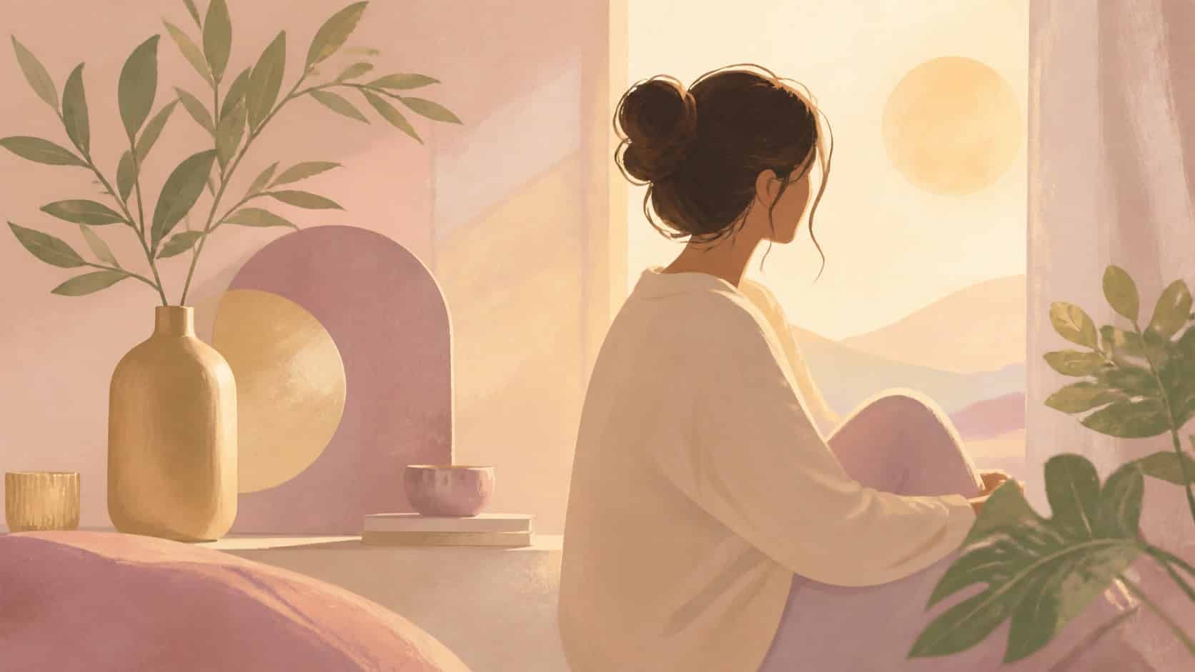 Silhouette dans une lumière douce illustrant les signaux du corps et l'écoute intérieure
