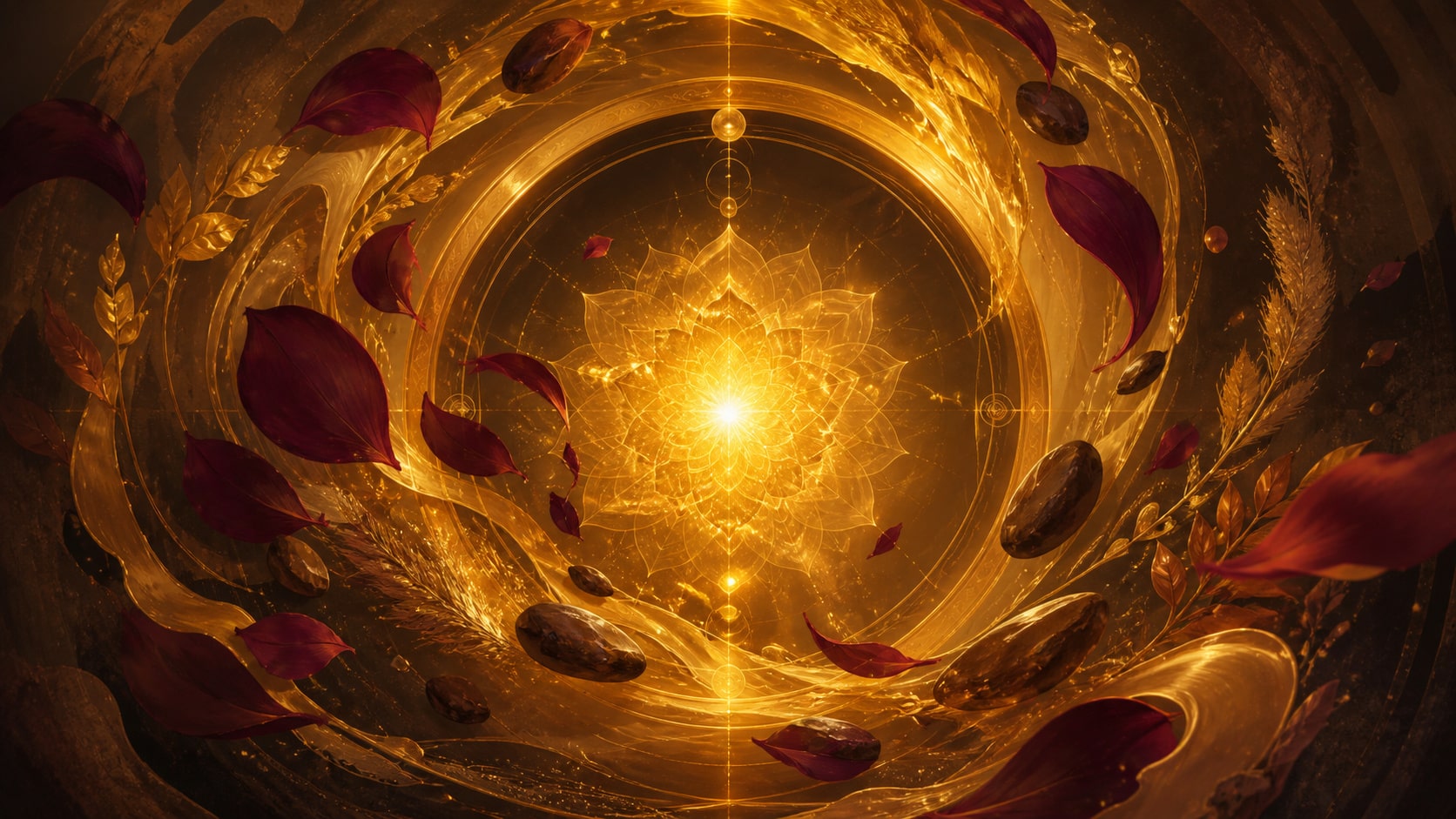 image 1 — vibration, or profond et lumière dorée, maturité, maîtrise et responsabilité, signification de l'heure 18:17