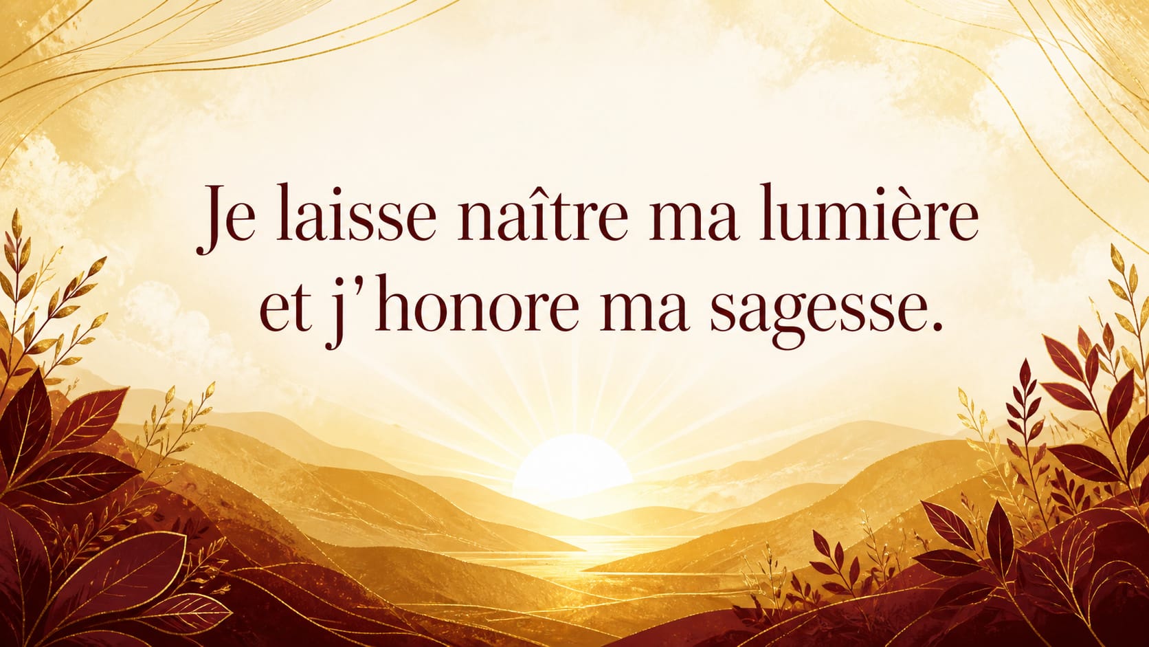 image 6 — mantra, or naissant et or profond, nouvel élan, bilan et maturité, signification de l'heure 19:18